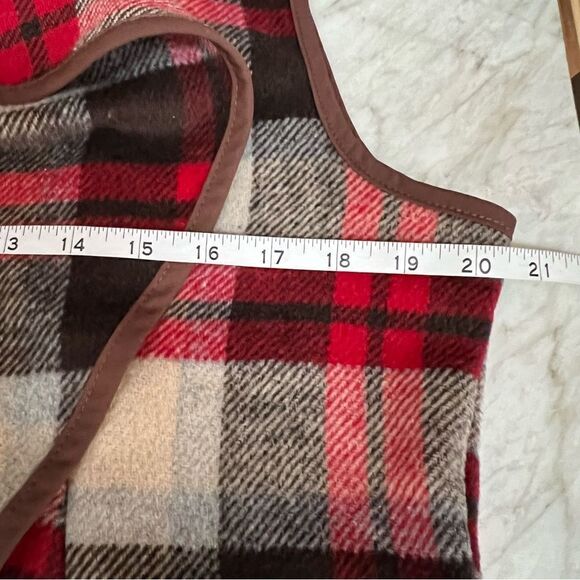 Unidear open waterfall front Unidear Flannel plaid vest size M cotton Blend - Picture 6 of 7